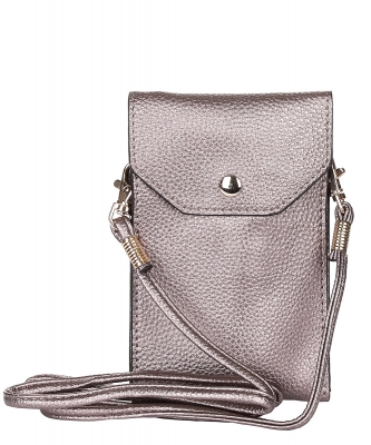 PU Leather Lightweight Mobile Phone Smartphone Cross Body LI-3850 PEWTER